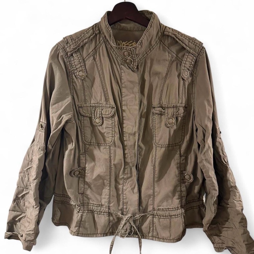 Vintage Y2K Army Green Military Cotton Shirt Jacket Size Women’s XXL - Picture 2 of 7